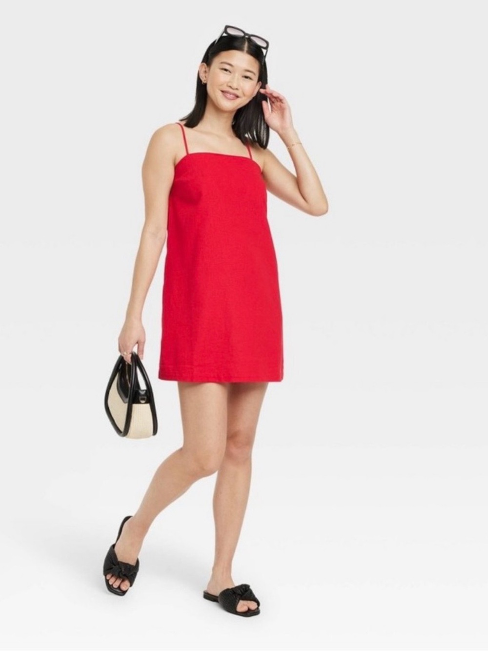 a new day Bright Red Spaghetti-Strap Mini Dress